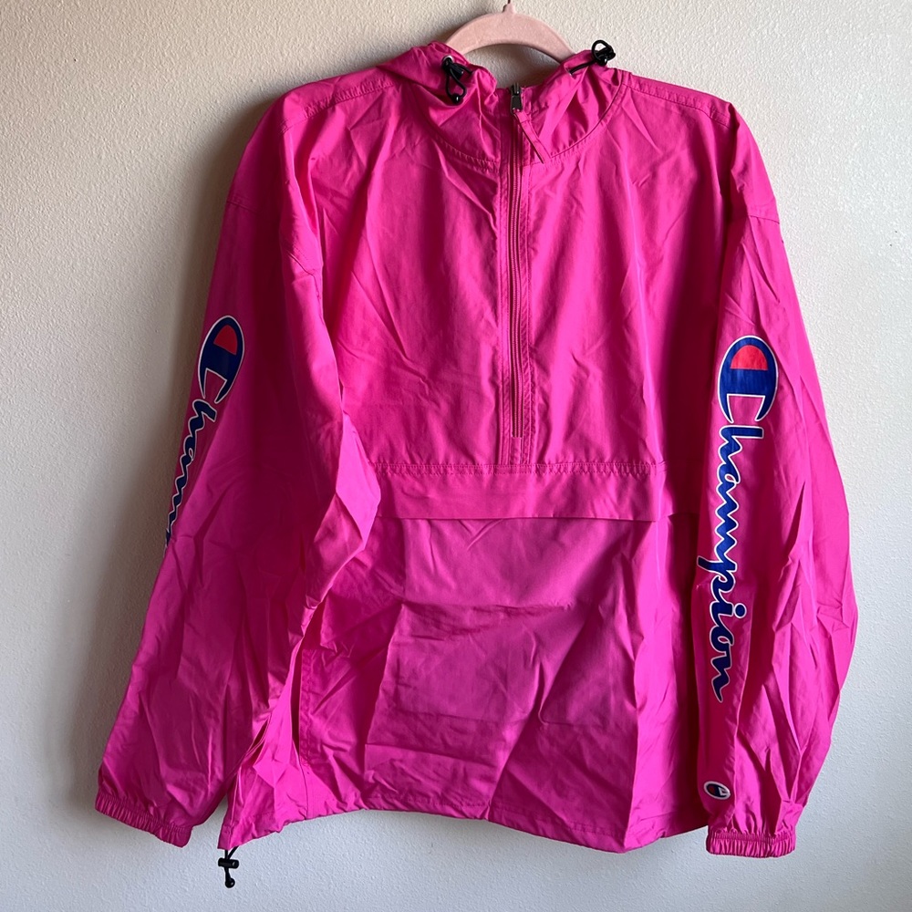 Pink Packable Champion Windbreaker